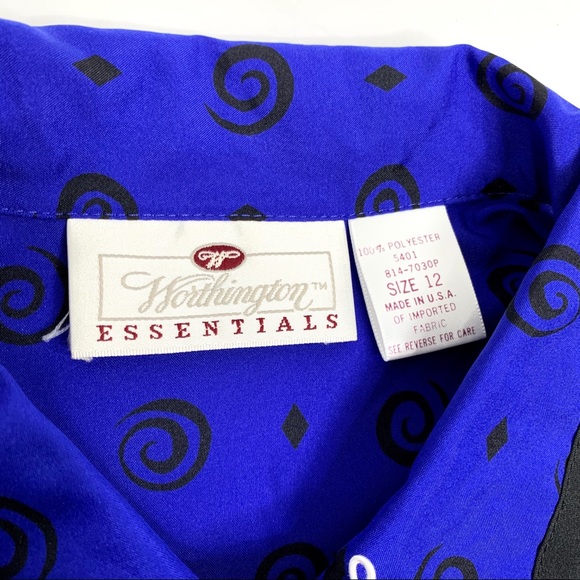 Vtg Worthington Womens sz 12 button up shirt L - Picture 3 of 10